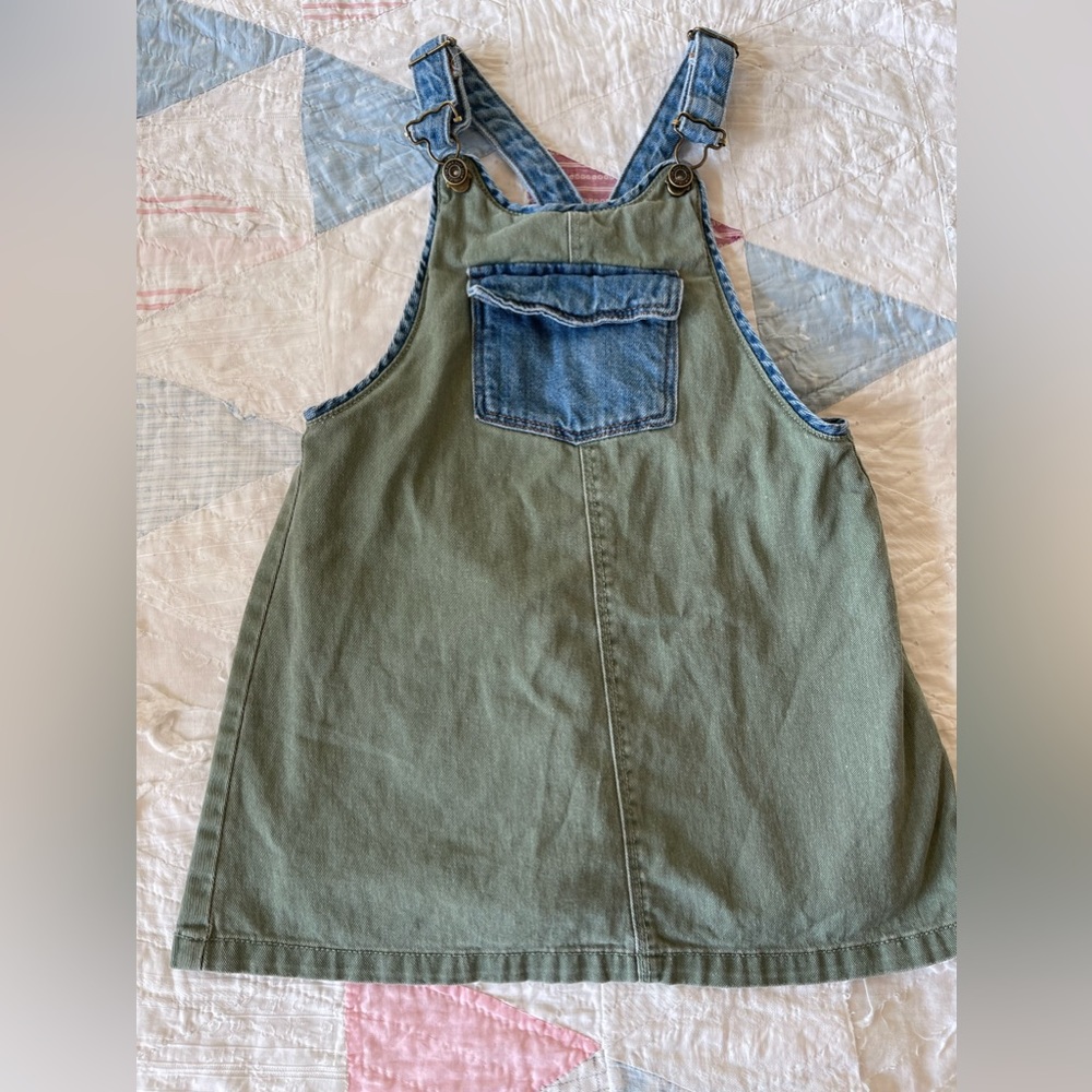 Zara two tone denim jumper overall dress